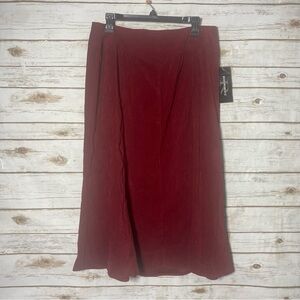 Requirements Women's Deep Red A-Line Zip Back Skirt Size 12